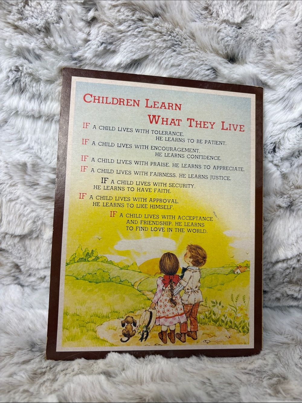 Children Learn What They Live - Inspirational Kids Wall Art Print 6 x 8